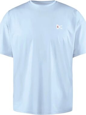 District Vision Men's Light Blue Short Sleeve T-Shirt - oversize fit Large/XL